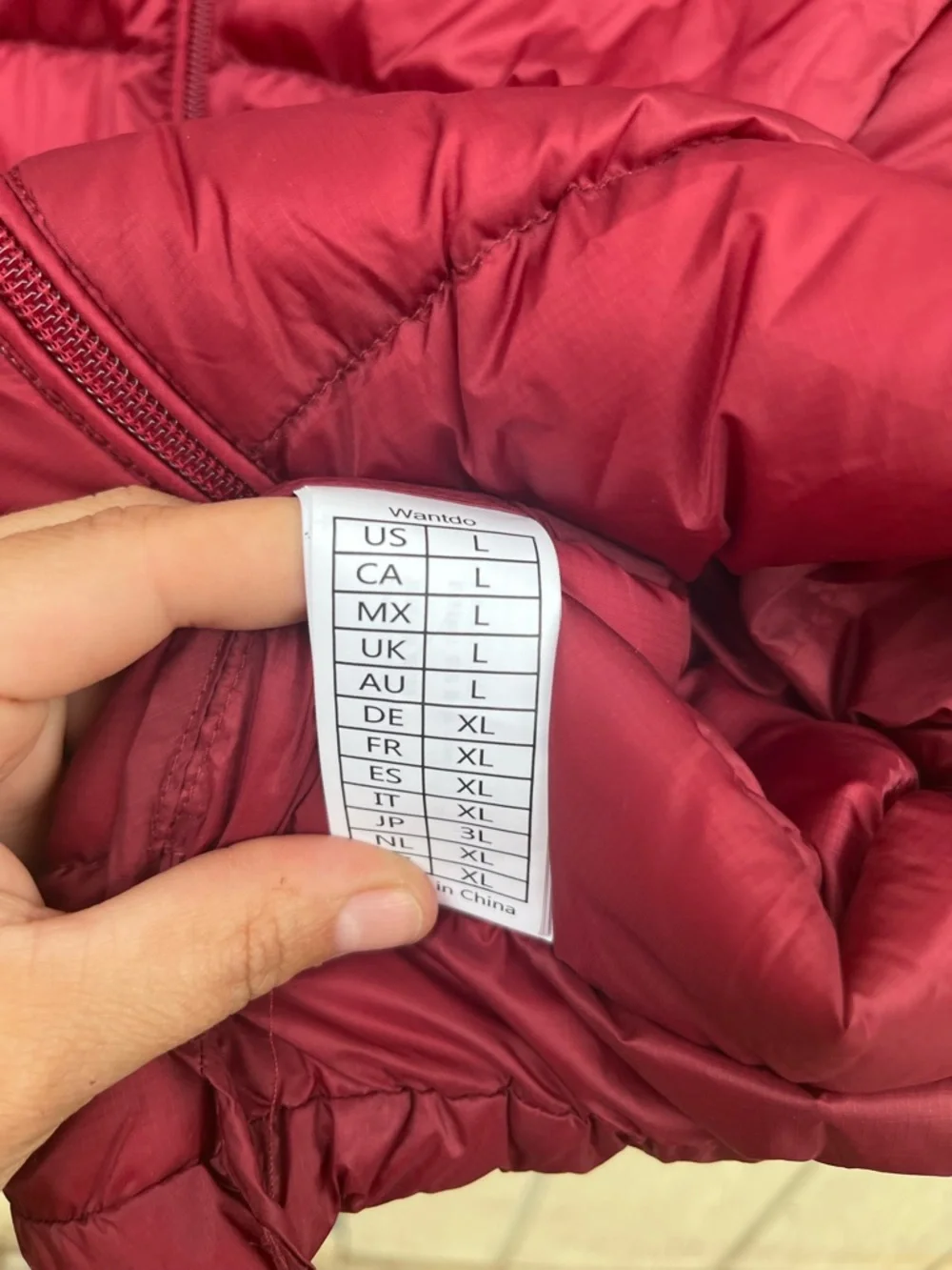 Wantdo‎ Womens Large Packable Down Jacket Short Lightweight Red Jacket